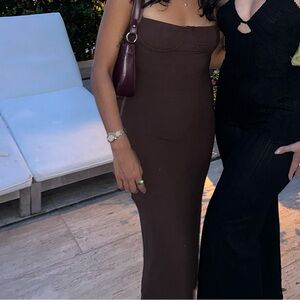 Princess Polly Chocolate Brown Strapless Maxi Dress